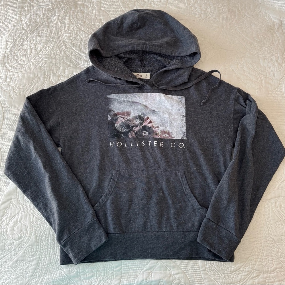 Hollister hoodie - size S - charcoal gray